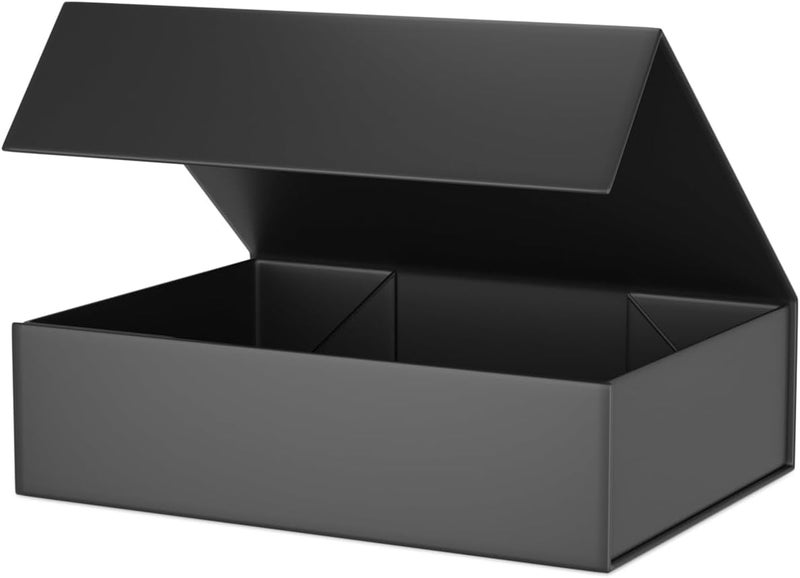ROSTELACK Black Gift Box 11.9" x 8.5" x 3.3" with Magnetic Closure Lid Gifts Boxe for Presents,Bridesmaid Gift Boxes,Cute Box,Birthday Gifts Boxe,Luxury for Gift Packaging, Magnetic Gifts Boxes for Wrapping Gift - Image 1